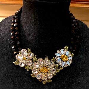 Opulent floral statement necklace